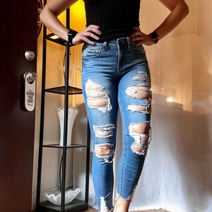 Distressed Blue Jeans for Women